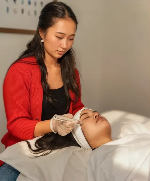 Facial treatment session