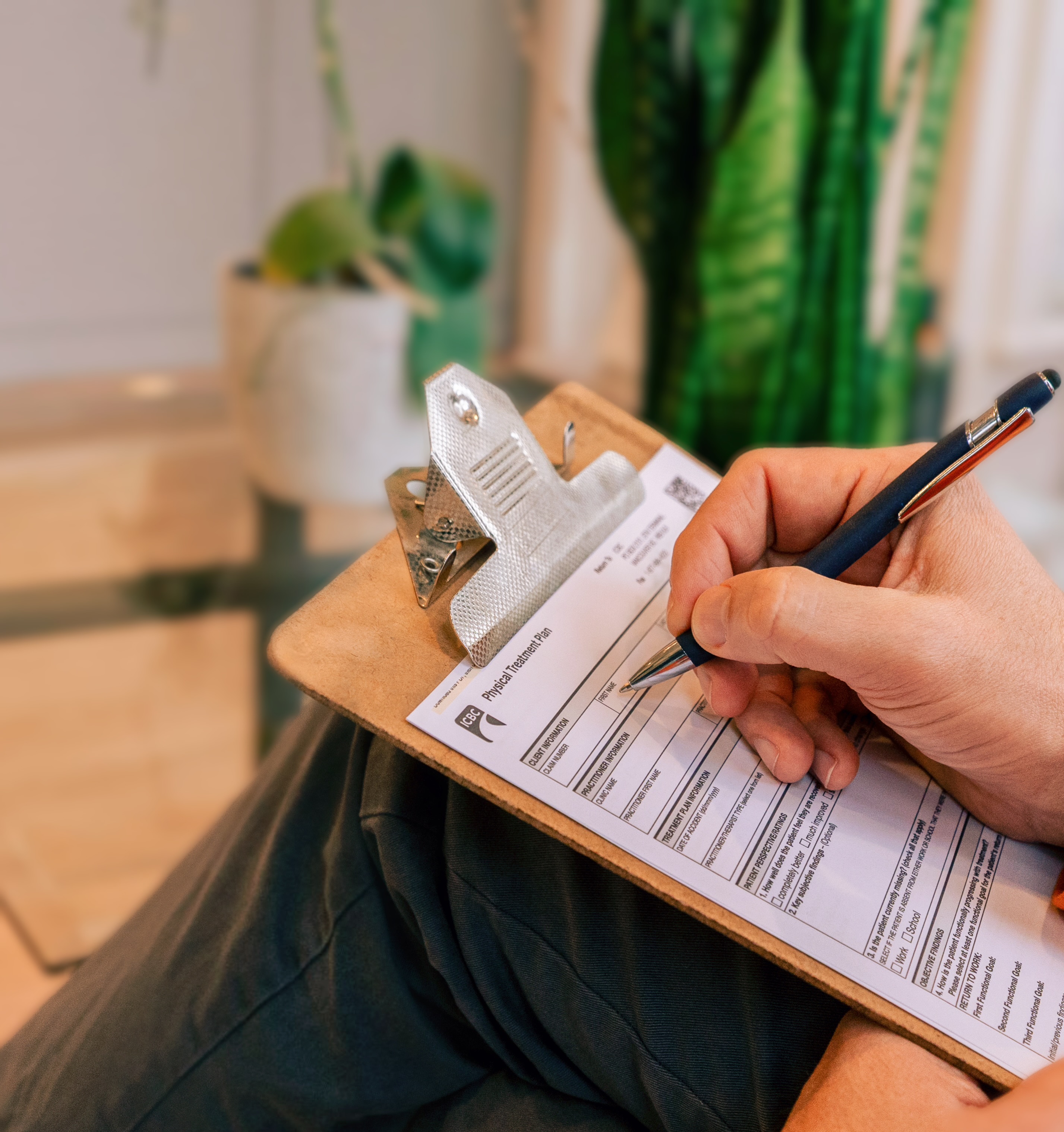 ICBC claim and billing paperwork